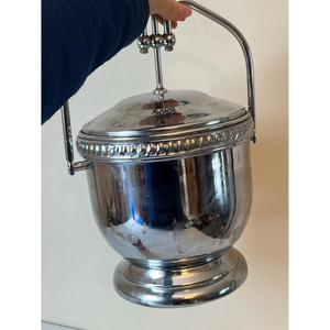Custom Made Round Brass Made <b>Ice</b> Bucket New Beer Champagne Beverage <b>Cooler</b> Shiny Polished Silver Color Handmade <b>Ice</b> Bucket - Product Image 1