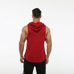 Top diseño algodón poliéster camiseta sin mangas con capucha gimnasio Fitness culturismo entrenamiento chaleco verano ropa de secado rápido con logotipo personalizado - Product Image 5