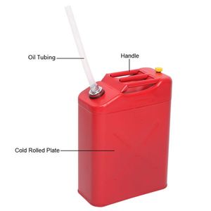 Lot de 2 seaux à essence/diesel rouges de 20 L en tôle laminée à froid avec tuyau de remplissage – Fûts et barils - Product Image 4