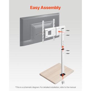 Adjustable 32-70 Inch Screen Mobile <b>TV</b> Cart Rolling Wheel <b>Stand</b> 25 Degree Tilt Home Use Mobile <b>TV</b> Cart Height Adjustment 25 - Product Image 6
