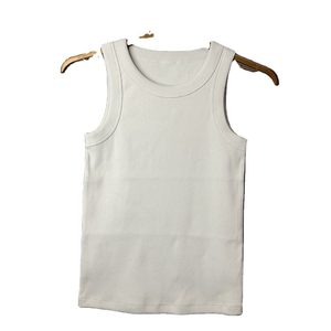 Women's Cotton Ribbed Tank <b>Top</b> Crew Neck Sleeveless Knitted Solid Hip Hop Style Short Eco-Friendly Breathable - Product Image 1