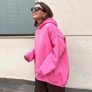 Sudaderas con Capucha Deportivas Extra Grandes de Forro Polar de Alta Calidad para Mujer, Sudaderas con Capucha Personalizadas con Hombros Caídos para Mujer - Product Image 1
