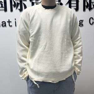 Heavyweight Custom 100% Cotton Pullover Waffle Knit <b>Thermal</b> Oversized Distressed Streetwear Printing Long <b>T</b> <b>Shirt</b> <b>For</b> <b>Men</b> - Product Image 3