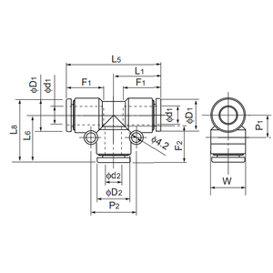 Piezas neumáticas NITTA Push One E Series EUT3/8 - Product Image 1