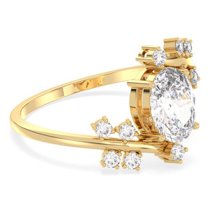 แหวน REYES ทรงอาร์ตเดโค ประดับเพชรโมอิสซาไนต์รูปไข่ 1.43 กะรัต ตัวเรือนเงินแท้ 925 สำหรับงานหมั้นและงานครบรอบ - Product Image 3