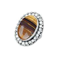 Offres Spéciales : Bagues en Pierre Naturelle Œil de Tigre et Argent Allemand de Qualité Supérieure, Serties de Pierres Précieuses Véritables Multi-formes, pour Hommes et Femmes, Style Indien