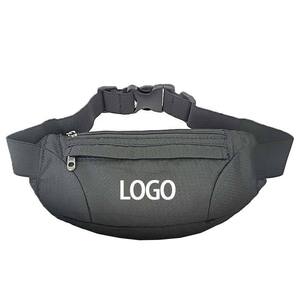 Modern Black Waist Pouch Water Resistant Fabric Belt Bag with <b>Large</b> Capacity Storage for Mobile Phone and Keys - Product Image 1