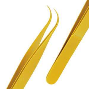 Pince à cils personnalisée de haute qualité 2026 avec logo, en acier inoxydable doré, pour extensions de cils artificiels - Product Image 3
