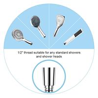 Tuyau de douche flexible en acier inoxydable argenté brillant G1/2 à double verrouillage anti-torsion pour salle de bain