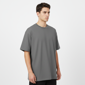 T-shirts pour hommes de haute qualité, faible MOQ, 100% coton, streetwear, coupe ample, 240g, impression personnalisée de marque, grandes tailles, t-shirts vierges - Product Image 1