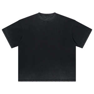 Camiseta de punto unisex oversize de manga corta 100% algodón, estilo vintage con lavado ácido, resistente, para hombre - Product Image 6