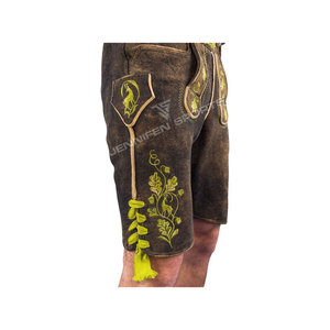 Pantalones Cortos de Cuero de Primera Calidad para Hombre, Estilo Bávaro Alpino, de Piel de Vacuno, con Bordado, Clásicos, para Festivales - Product Image 5