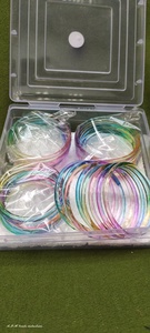 Conjunto de Brazaletes de Cristal con Efecto Arcoíris, Plateados, Apilables, para Mujer, para Bodas y Uso Diario - Product Image 2