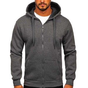 Sweat-shirt homme slim fit zippé personnalisable pour l'hiver, idéal pour le sport et la course en extérieur, en coton mélangé, style basique. - Product Image 3