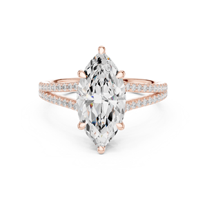Componente de Anillo Halo Redondo Marquise Personalizado, Diseño de Anillo con Gema Redonda de Múltiples Tamaños, Distribución de Anillos, Diseño Pre-Producción - Product Image 1