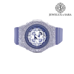 Reloj de Pulsera de Cuero Azul con Diamantes Incrustados, Suministro Directo de Fábrica, para Oficina, Fiestas y Eventos Nocturnos, Disponible para Exportación - Product Image 1