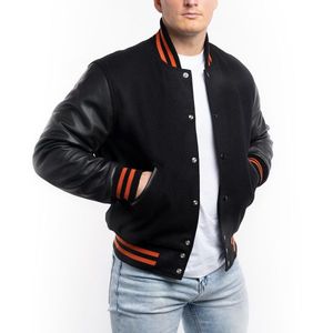 Blousons universitaires pour hommes en laine d'hiver personnalisés de haute qualité, style Letterman, col montant, broderie respirante - Product Image 1