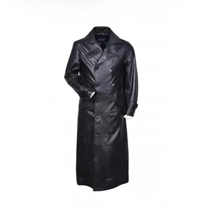 Custom Wholesale Men's Soft Genuine Sheep <b>Leather</b> <b>Long</b> Coat/<b>Jacket</b> For Outwear - Product Image 1