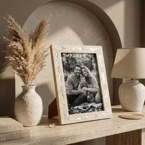 Marco de Fotos Personalizado con Incrustaciones de MOP, Forma y Tamaño Personalizados, Diseño Impreso, Portafotos Premium Pulido para Recuerdos - Product Image 4