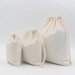 <b>Drawstring</b> Gym Bag Reusable Fabric Storage <b>Pouch</b> With Shoulder Straps High Quality Heavy Duty Blank Cotton <b>Drawstring</b> Bags - Product Image 3