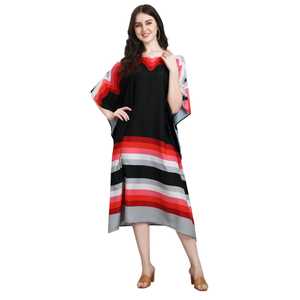 Robe kaftan élégante pour femme – Kaftan de plage imprimé coupe ample pour la collection d'été. - Product Image 1