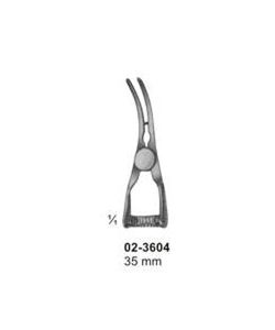 Pince Bulldog Courbée 35mm, Instrument Chirurgical en Acier Inoxydable, Pince d'Occlusion Vasculaire, Outil de Chirurgie Médicale - Product Image 1