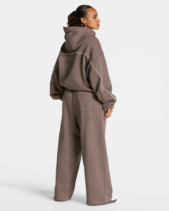 Conjunto de 2 Piezas de Primera Calidad, 100% Algodón, con Capucha, Informal, Holgado, Transpirable, Ecológico, Lavado Ácido, Estampado Sólido, Talla Grande, para Invierno - Product Image 6