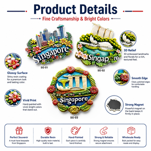 Magneti per Frigorifero in Resina Personalizzati di Singapore, Souvenir Turistico 3D di <span class=keywords><strong>Marina</strong></span> Bay Sands per Negozi di Regali - Product Image 4