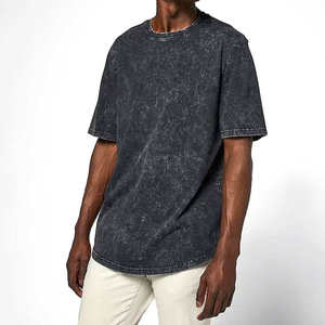 Custom <b>Drop</b> Shoulder <b>Acid</b> Washed Knitted Oversized Heavyweight 100% Cotton T-Shirt Street-Wear for Men - Product Image 6