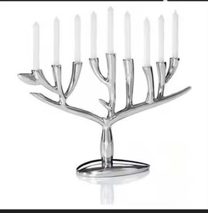 Vintage Metal 5 Arms Menorah Candle Holder <b>Decorative</b> Candelabra <b>Table</b> Centerpiece Classic <b>Decor</b> - Product Image 6