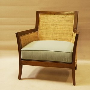 Teak Rattan Leisure Arm Chair with <b>Foam</b> Filled Seat Cushion Modern Design for Living Room Hard Floor Use <b>Model</b> CHA63 - Product Image 1
