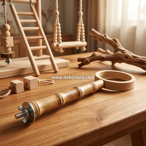 Perchoir en bambou naturel pour oiseaux, à fixer à la cage, pour petits et moyens oiseaux, accessoires pour cages à animaux, vente en gros, Dekor Asia - Product Image 6