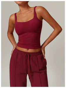 BASRA SPORTS Women Sleeveless <b>Tank</b> Yoga <b>Top</b> Breathable Four-Way Stretch Quick Dry Fitness Workout Gym Activewear Seamless - Product Image 5