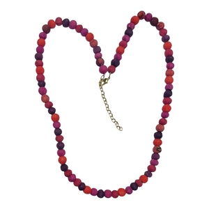 Collar de Perlas de Imitación Hechas a Mano, Estilo Bohemio, Ecológicas, Chapadas en Oro, con Cuentas Geométricas Rojas y Moradas, Diseño Único - Product Image 5