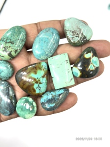 Turquesa Tibetana Natural, Gema Suelta en Cabujón, Formas Mixtas de 20 a 30 mm, Venta al por Mayor, Cristal para Joyería, Exportación - Product Image 2