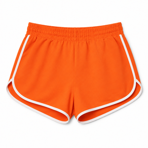 Shorts de Moda para Mujer, 100% Algodón Transpirable, con Logotipo Personalizado Serigrafiado, Color Sólido, Estilo Hip Hop - Product Image 1