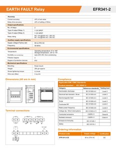 รีเลย์ป้องกันไฟรั่วลงดินแบบดิจิตอล Selec EFR-341-2-CE พร้อม EEPROM และการสื่อสาร Modbus สำหรับการควบคุมอุตสาหกรรม - Product Image 5