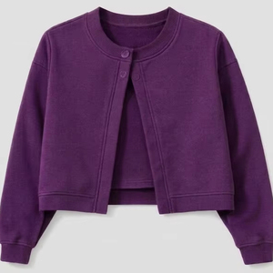 Cárdigan Casual Personalizado para Mujer, Estampado por Transferencia Térmica, Manga Larga, Cuello Redondo, Color Sólido, Tejido de Poliéster/Algodón, Botones Delanteros - Product Image 5