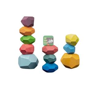 Jouets d'équilibre en bois colorés pour enfants, blocs de construction Montessori Waldorf, 2-6 ans, unisexe, ensemble de jeu de construction - Product Image 3