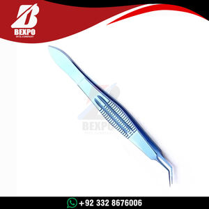 Pinzas Anguladas de Sutura Castroviejo Premium, Acero Inoxidable, Herramienta Oftálmica para Agarrar Tejidos Microscópicos, Instrumentos Quirúrgicos, CE ISO - Product Image 4