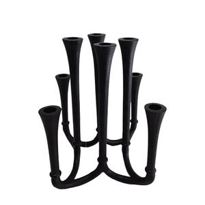 Bougeoir décoratif en fer antique pour la décoration de la maison, bougeoir noir avec finition en cuivre, fait à la main, personnalisé - Product Image 2