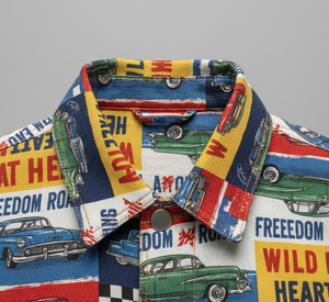 เสื้อแจ็คเก็ตโค้ชสไตล์วินเทจอเมริกัน พิมพ์ลายกราฟิก น้ำหนักเบา กันลม เสื้อแจ็คเก็ตโค้ชผู้ชาย ติดกระดุมแป๊ก - Product Image 6