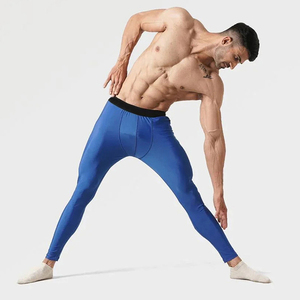Collants de compression en spandex pour hommes, taille élastique, pour la course, l'entraînement, la gym, couche de base athlétique, pantalon de sport respirant et sans coutures - Product Image 5