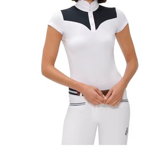 Camiseta de malla de alto rendimiento para mujer, estilo personalizado, ropa ecuestre occidental de spandex, disponible en todas las tallas y colores. - Product Image 4