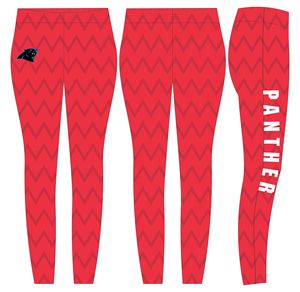 <b>Red</b> Full Length Yoga <b>Leggings</b> With Panther Logo Sublimation Print High Waist Compression Pants - Product Image 1