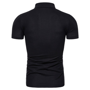 เสื้อยืดแขนสั้นทรงเข้ารูปสำหรับผู้ชาย ผ้าทอเนื้อนุ่ม ระบายอากาศได้ดี สีพื้น แต่งซิปครึ่งตัว ทรงเข้ารูปโชว์กล้ามเนื้อ - Product Image 3