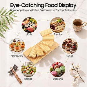 Plateau de service à sushi en bois naturel, présentoir à plusieurs niveaux pour buffet d'hôtel, vente en gros du Vietnam - Product Image 4