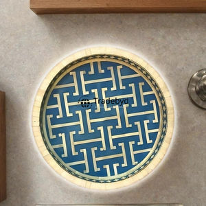 Plateau élégant en os incrusté, accent décoratif pour table à manger Tradebyd - Product Image 3