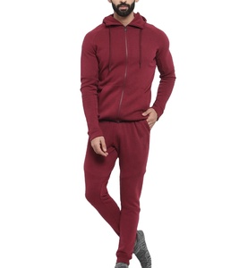 Nouveaux ensembles de survêtements pour hommes en molleton 100% coton épais avec fermeture éclair, couleur unie, hiver, logo personnalisé, grandes tailles - Product Image 1