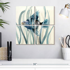 Impresión de Arte Mural Costero DreamCraft - Peces en Seagrass II, una Herramienta de Tallado Elegante de Vietnam - Product Image 1